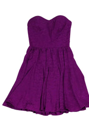 Current Boutique-Rebecca Taylor - Magenta Silk Strapless Dress Sz 2