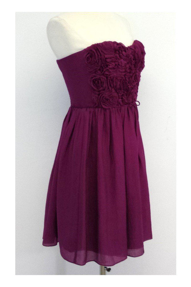 Current Boutique-Rebecca Taylor - Magenta Silk Strapless Dress Sz 4