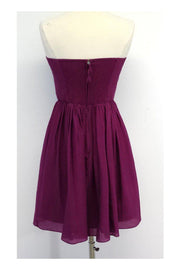 Current Boutique-Rebecca Taylor - Magenta Silk Strapless Dress Sz 4