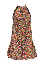 Current Boutique-Rebecca Taylor - Multicolored Floral Print Racerback Shift Dress w/ Ruffle Hem Sz 0