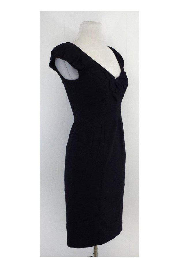 Current Boutique-Rebecca Taylor - Navy Cap Sleeve Rosette Dress Sz 0