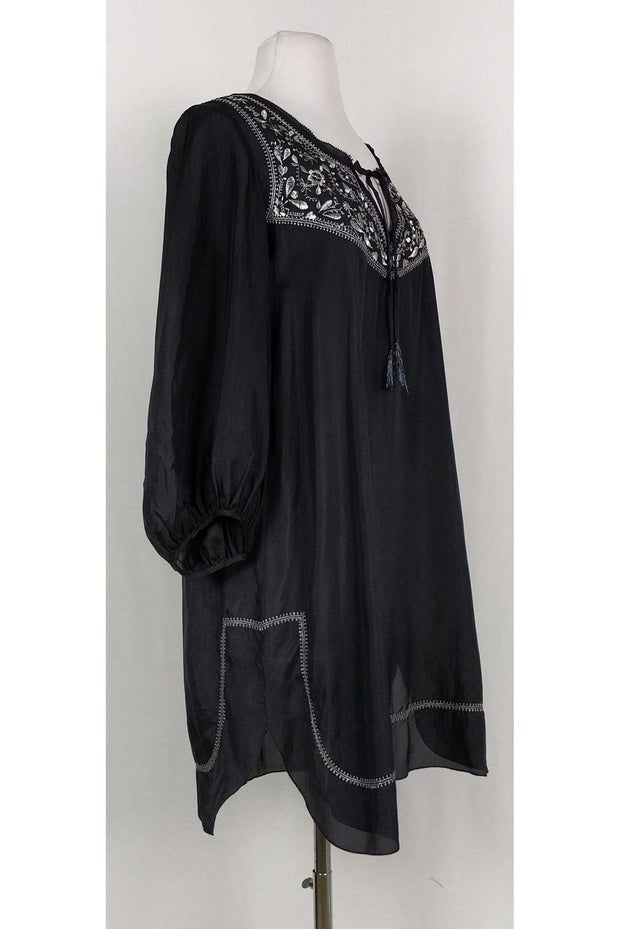 Current Boutique-Rebecca Taylor - Navy Embroidered Dress Sz 4