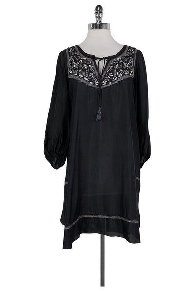 Current Boutique-Rebecca Taylor - Navy Embroidered Dress Sz 4