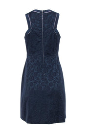 Current Boutique-Rebecca Taylor - Navy Lace Sheath Dress w/ Lattice Trim Sz 4