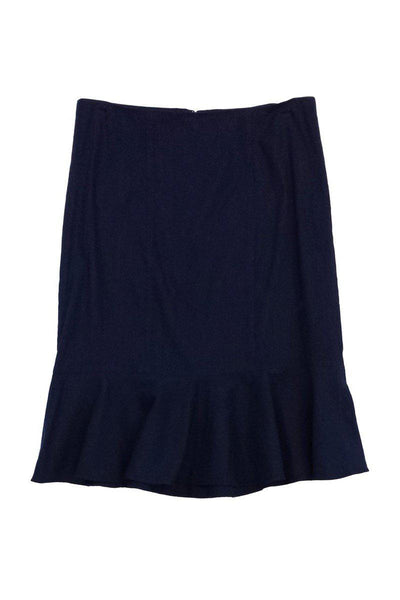 Current Boutique-Rebecca Taylor - Navy Linen Blend Skirt Sz 10