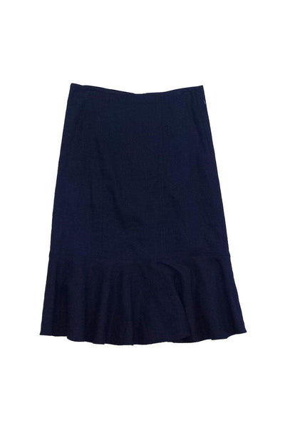 Current Boutique-Rebecca Taylor - Navy Linen Flute Hem Suit Skirt Sz 2