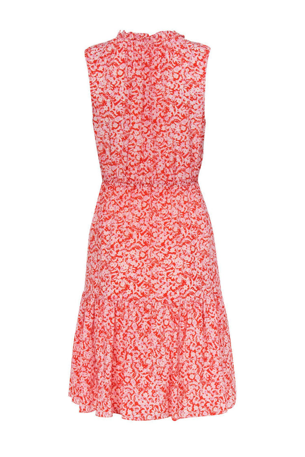 Current Boutique-Rebecca Taylor - Orange & Pink Floral Print Tiered Dress Sz 2