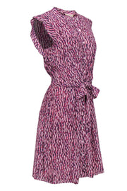 Current Boutique-Rebecca Taylor - Pink & Purple Printed Dress Sz 6