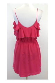 Current Boutique-Rebecca Taylor - Pink Sequined Ruffle Silk Dress Sz 10