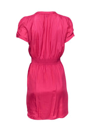 Current Boutique-Rebecca Taylor - Pink Smock Waist Ruffle Dress Sz 8