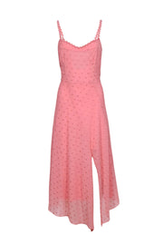 Current Boutique-Rebecca Taylor - Pink Swiss Dot Sleeveless Maxi Dress Sz 14