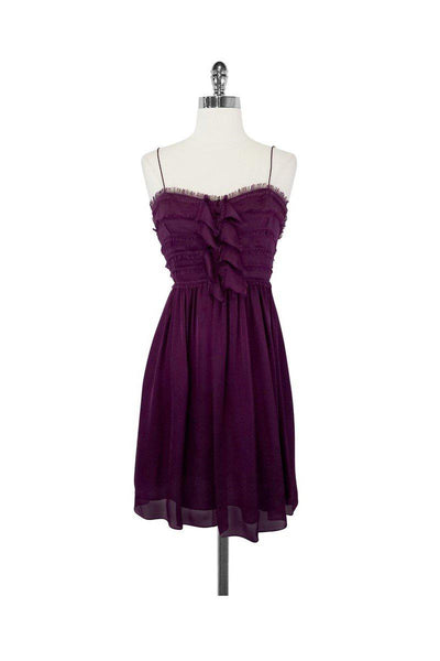 Current Boutique-Rebecca Taylor - Plum Raven Silk Dress Sz 10