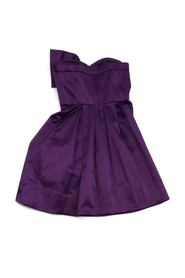 Current Boutique-Rebecca Taylor - Purple Bow Pleated Strapless Dress Sz 2