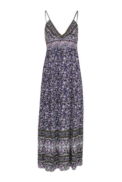 Current Boutique-Rebecca Taylor - Purple Floral Print Sleeveless Maxi Dress Sz 2
