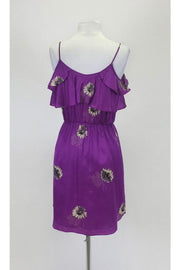 Current Boutique-Rebecca Taylor - Purple Silk Dress w/ Flowers Sz 4