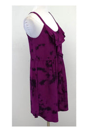 Current Boutique-Rebecca Taylor - Sangria & Black Tie Dye Print Silk Dress Sz 4