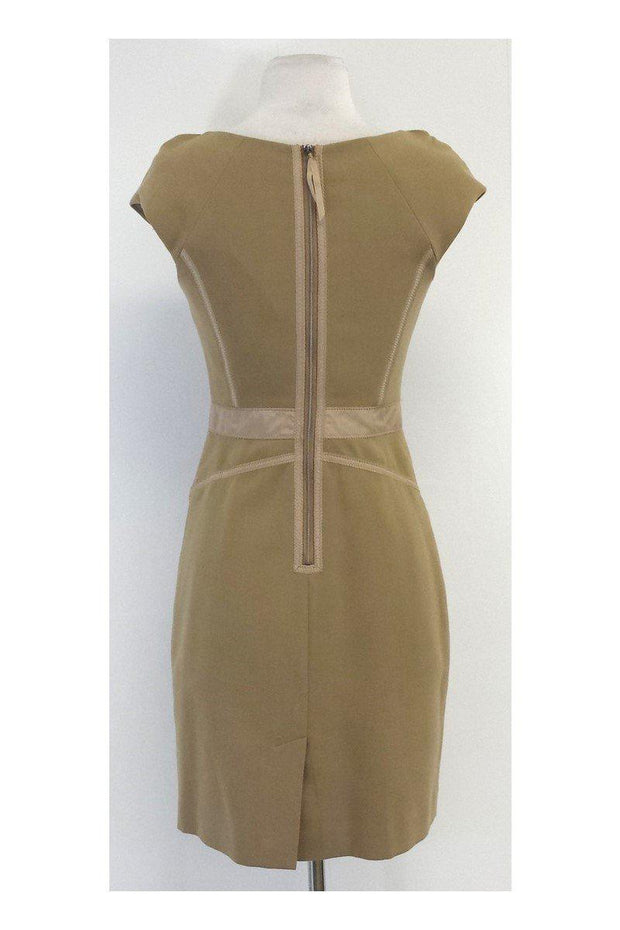 Current Boutique-Rebecca Taylor - Tan & Beige Fitted Dress Sz 4