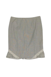 Current Boutique-Rebecca Taylor - Tan, Grey & White Plaid Skirt Sz 6