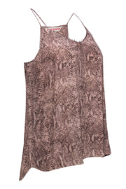 Current Boutique-Rebecca Taylor - Tan Snakeskin Silk Tank w/ Sequins Sz 4