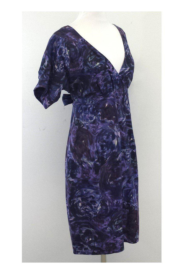 Current Boutique-Rebecca Taylor - Violet Short Sleeve Floral Print Dress Sz 4