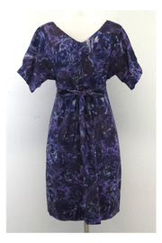 Current Boutique-Rebecca Taylor - Violet Short Sleeve Floral Print Dress Sz 4