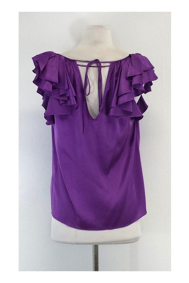 Current Boutique-Rebecca Taylor - Violet Silk Ruffle Blouse Sz 6