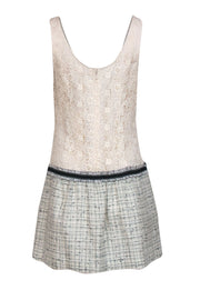 Current Boutique-Rebecca Taylor - White Lace "Daisy" Drop Waist Dress w/ Tweed Sz 10