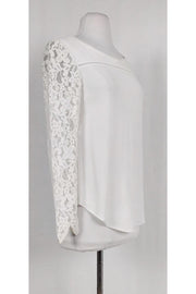 Current Boutique-Rebecca Taylor - White Lace Sleeve Top Sz 0