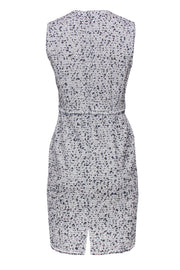 Current Boutique-Rebecca Taylor - White & Navy Tweed Sleeveless Sheath Dress Sz 4