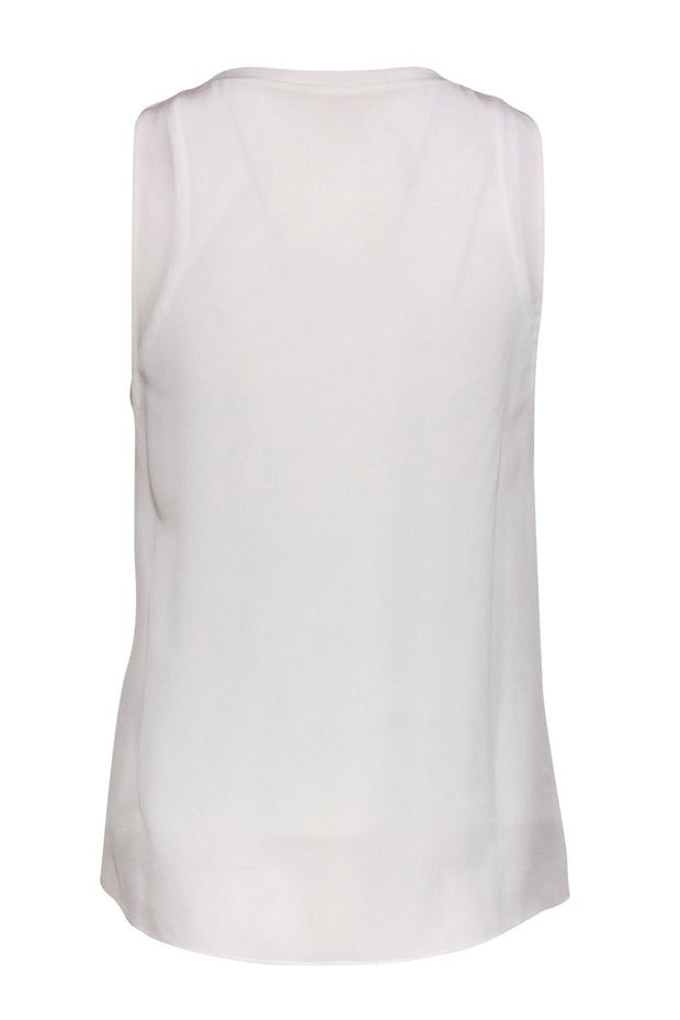 Current Boutique-Rebecca Taylor - White Silk Tank w/ Silver Studs Sz 4