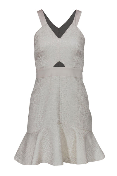Current Boutique-Rebecca Taylor - White Textured Flared Dress w/ Keyhole Sz 0