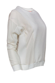 Current Boutique-Rebecca Taylor - White Textured Long Sleeve Blouse Sz 4