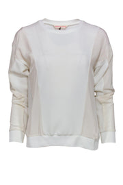Current Boutique-Rebecca Taylor - White Textured Long Sleeve Blouse Sz 4