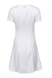 Current Boutique-Rebecca Taylor - White Textured Short Sleeve Fit & Flare Dress Sz 2