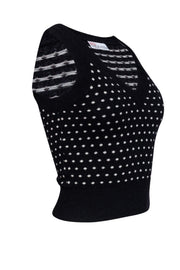 Current Boutique-Red Valentino - Black & White Polka Dot Cashmere & Wool Tank Top Sz XS