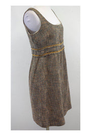 Current Boutique-Red Valentino - Brown & Gold Cotton Sleeveless Dress Sz 10