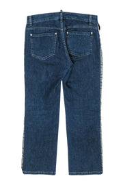 Current Boutique-Red Valentino - Medium Wash Straight Leg Jeans w/ Ruffled Trim Sz 27