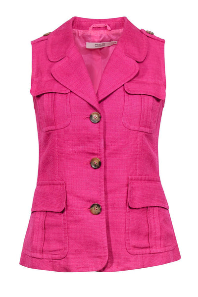 Current Boutique-Red Valentino - Pink Button-Up Utility Vest Sz 4