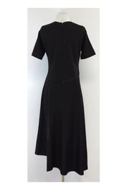 Current Boutique-Reed Krakoff - Black Asymmetrical Short Sleeve Dress Sz 8