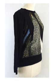 Current Boutique-Reed Krakoff - Black Print Audubon Sweatshirt Sz XS