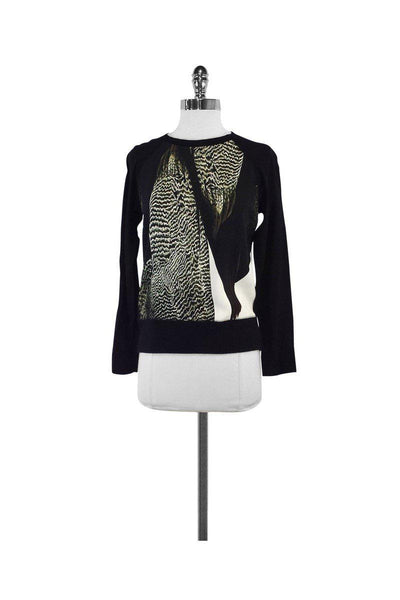 Current Boutique-Reed Krakoff - Black Print Audubon Sweatshirt Sz XS