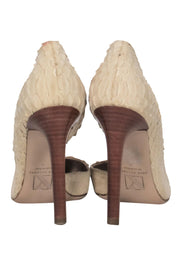 Current Boutique-Reed Krakoff - Cream Snakeskin Pointed Toe Pumps Sz 8.5