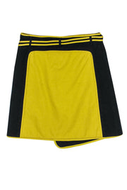 Current Boutique-Reed Krakoff - Yellow & Black Cotton Wrap Skirt Sz 4