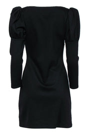 Current Boutique-Reformation - Black Puff Sleeve “Helga” Bodycon Dress Sz L