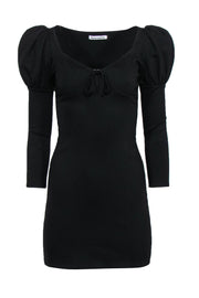 Current Boutique-Reformation - Black Puff Sleeve “Helga” Bodycon Dress Sz S