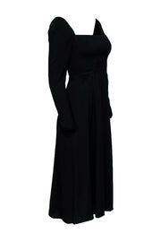 Current Boutique-Reformation - Black Puff Sleeve “Sigmund” Maxi Dress w/ Slit Sz 2
