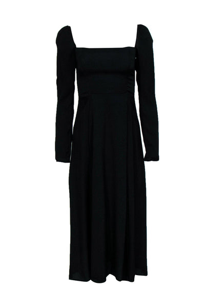Current Boutique-Reformation - Black Puff Sleeve “Sigmund” Maxi Dress w/ Slit Sz 2