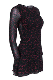 Current Boutique-Reformation - Black & Red Polka Dot A-Line Long Sleeve Dress Sz 4