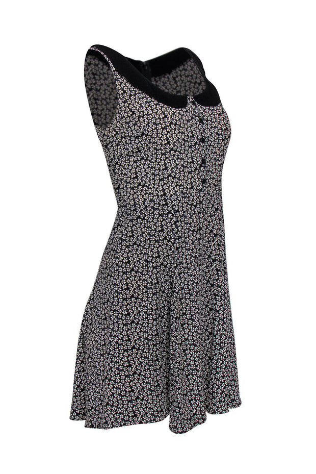 Current Boutique-Reformation - Black & White Floral A-Line Dress w/ Peter Pan Collar Sz 4