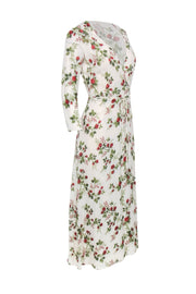 Current Boutique-Reformation - Cream Rose Print Maxi Wrap Dress Sz XS